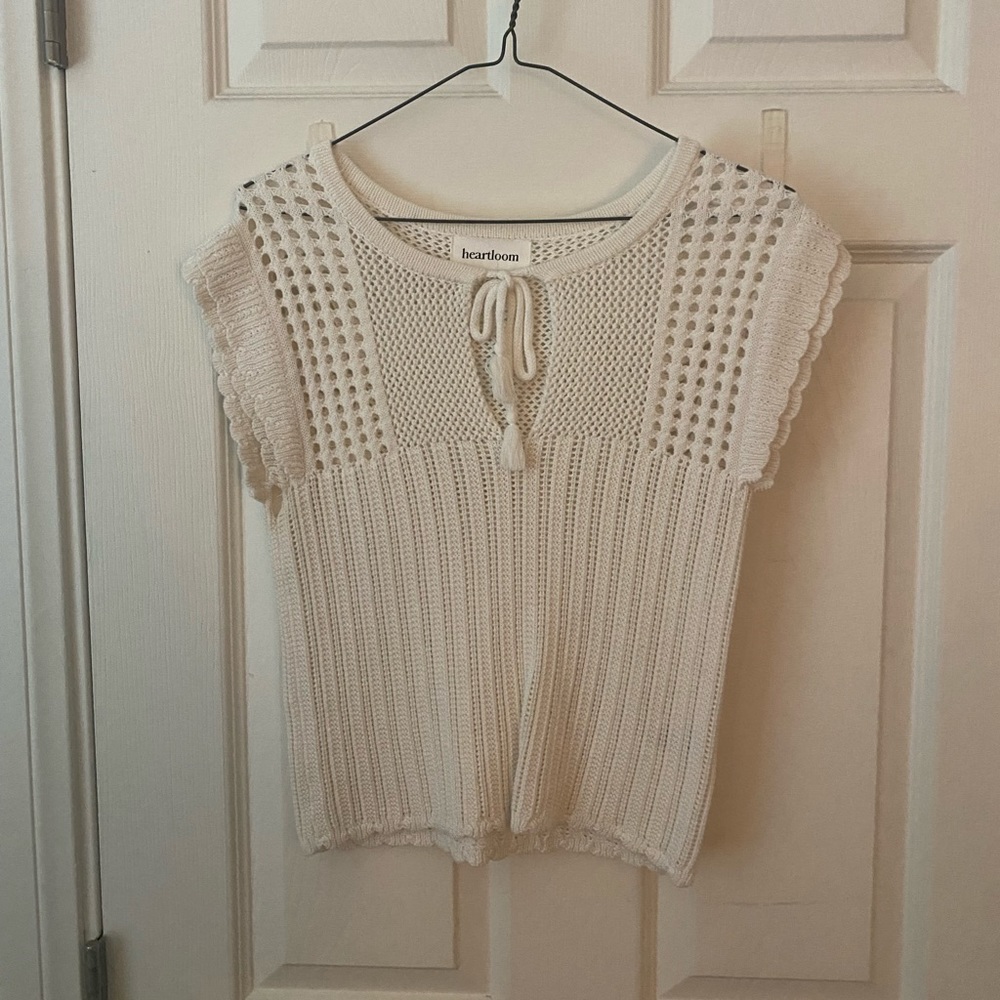 Heart loom crochet top